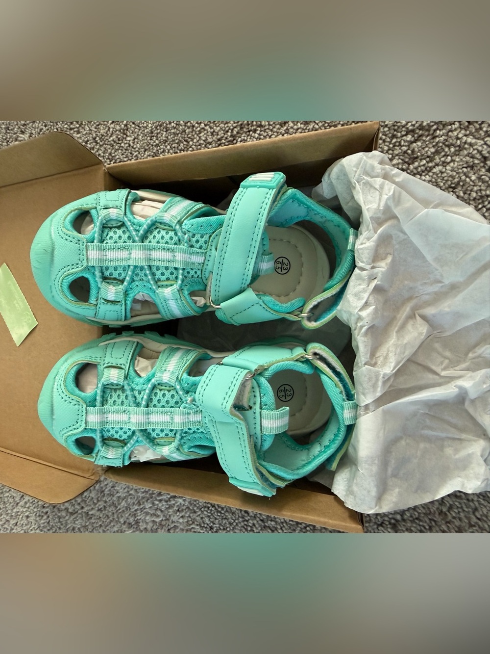 Kids Aqua-Tone Closed-Toe Sports Sandals with Adjustable Strap